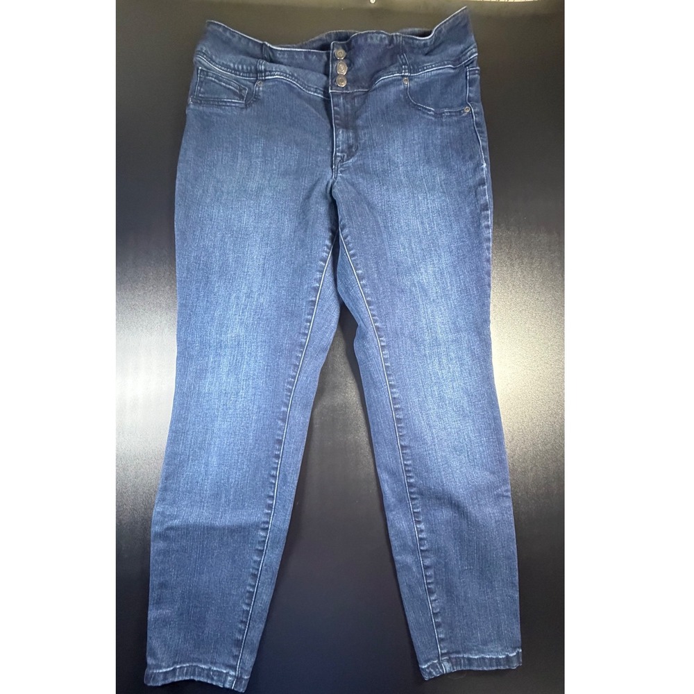 Maurices High Rise Skinny Jeans Dark Wash Triple Button Size 16W Regular K16